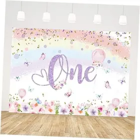 Ablin Cq251-8x6 8x6ft Happy 1st Birthday Backdrop For Girl Princess Spring Colorful