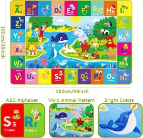 Kpr-p005 Akasisrug Baby Play Mat For Floor Abc Kids Super Soft 59 X 39.4 Inch Green #2
