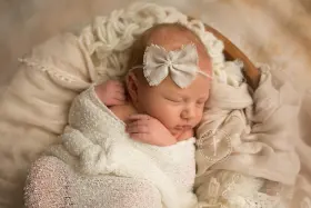 Amos And Sawyer 744110262414 Ivory Mohair Tieback Headband Photography Prop Newborn Toddler Child Adult