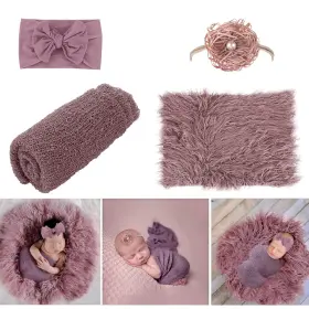 Zsmt-4 Aoke Newborn Photography Props - 4 Pcs Baby Photo Long Ripple Wraps Diy Bl