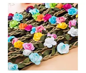 Astrqle 711181285345 5pcs Bohemian Flower Headband Hair Band With Elastic Ribbon Headwear Headpieces #2