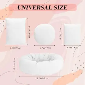 Props-15 Beeveer 4 Pcs Newborn Photo Props Baby Photography Basket Pictures Infant White #2