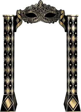 Beistle 56222 Masquerade 3d Archway Decoration - 7ft Black And Gold