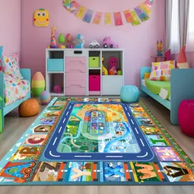 Xzfs0002as Bfeeifrdrmn Baby Play Mat For Floor Abc Animals Kids Educational Rug 5ft X 6ft7ftft Blue