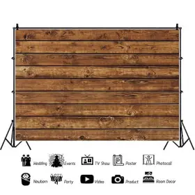 S15-22x15nky02926 Canessioa Rustic Wood Backdrop Brown Wooden For Photography 7x5ft 210x150cm #2
