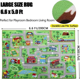 B08t6mgfjh Capslpad Ca Kids Rug Educational Play 6.6ft X 5ft Traffic Green #2