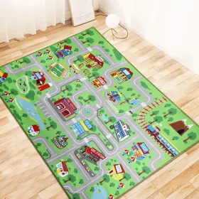 B08t6mgfjh Capslpad Ca Kids Rug Educational Play 6.6ft X 5ft Traffic Green #3