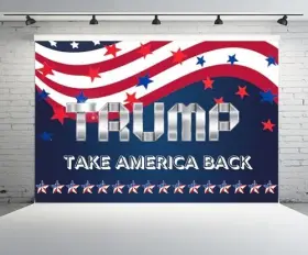 B1-4265-53 Chnywork 5x3ft Trump 2024 Backdrop American Red Blue Stars Usa Flag Take B1-4265 #2