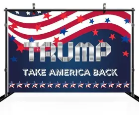 B1-4265-53 Chnywork 5x3ft Trump 2024 Backdrop American Red Blue Stars Usa Flag Take B1-4265 #3