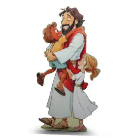 Colingmill Jyi-colingmill-4147 5.2 Ft Stand Up Cardboard Cutout Life Size Christian Party Jesus With Children