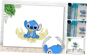 A44-h13011 Colorwonder Stitch Baby Shower Banner For Boy 7x5ft Infant Stich 1st Birthday
