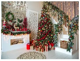Dhxxsc Dh-131 Christmas Party Decoration Backdrop Merry Fireplace 10x8ft