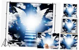 18x18nbk31462 Dorcev 6x6ft Heaven Angel Wing Backdrop Dor Baby Shower Photography Background