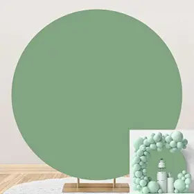 Bjb07 Dorcev 7.2x7.2ft Round Backdrop Cover Polyester Solid 7.2x7.2ft-diameter Sage Green #2