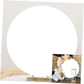 Dorcev Bjb18 Round Backdrop - 5x5ft Polyester Solid Birthday Party 5x5ft-diameter White