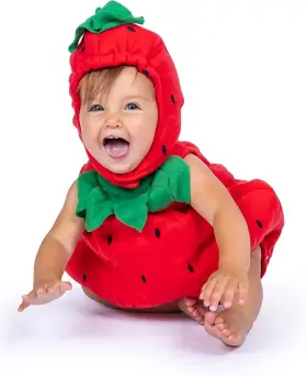 277-6-12 Dress Up America Baby Strawberry Costume - Halloween 277 6-12 Months Red #2