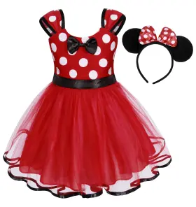 Eledobby A194-red-80 P045 -eus11 Mini Mouse Costume For Girls Princess Dress Up 12-18months Red A194