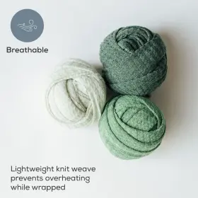 First Landings 795152429433 Newborn Photography Wraps 3-pack - 16 Inch X 64 Soft Knit Baby Wrap Receiving Bl #3