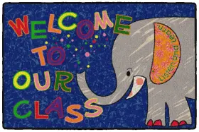 Ce146-14w Flagship Carpets Childrens Multicolor Welcome Mat For Classroom Or 2ft X 3ft
