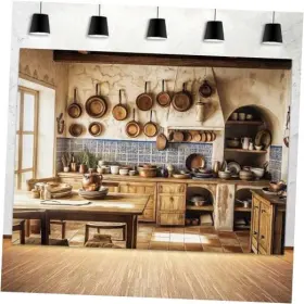 Haigou 7x5bj-e11872 7x5 Ft Vintage Rustic Kitchen Backdrop Western Old Dining Room 7x5ft Multi
