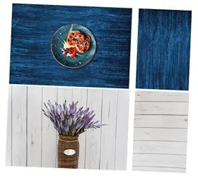 Harfirbebh2036825-d Harfirbe 5x7ft Double Sided Wood Backdrop White Wooden Background 2 In 1 Dark Blue