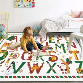 Kddx46p71 Hiiarug Kids Room Rug 4x6ft Christmas Tree Santa Claus 6ft X 4ft Rectangular White #2