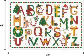 Kddx46p71 Hiiarug Kids Room Rug 4x6ft Christmas Tree Santa Claus 6ft X 4ft Rectangular White #3