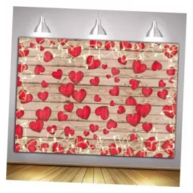 Hqm Hqrm-3021698-10x8-fba Vintage Rustic Wood Glitter Glow Red Love Heart Valentines Day Theme 10x8 Ft