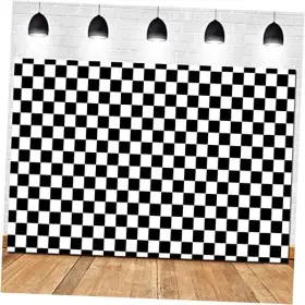 Hqm Hqrm-us-2019266-fba Black And White Racing Checker Texture Grid Birthday Chess Board Theme