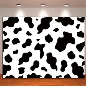 Hqrm-us-2022002-9x6-fba Hqm Cow Party Photography Backdrops Black And White Farm Animal Happy 9x6ft #3