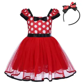 Ibtom Castle 745560432372 Baby Girlsft Polka Dots Christmas Birthday 12-18 Months 01-red