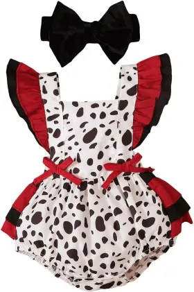 Imekis 63876 Newborn Baby Girls Dalmatian Costume Romper 0-6 Months Red