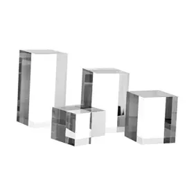Kcgani 794969158703 Clear Polished Acrylic Cube Cylinder Round Photo Props Transparent