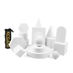 Kcfe0001601 Kcgani 16pcs White Photography Background Props With Carry Bag Geometric Cube Photo