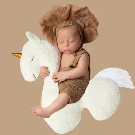Khc-khf Kc-5531-7252202 Baby Unicorn Posing Pillow Infant Photography Prop One-horned Alpaca Photoshoot