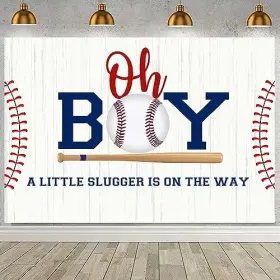 Kyd53009052023 Kyd Baseball Baby Shower Backdrop For Oh Boy A Little Slugger Is On The Way 7x5ft