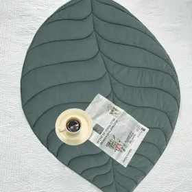 Pl0323 Lekad Baby Play Mat Cotton Leaf Nursery Rug For 56.3x42.1inches Green #2