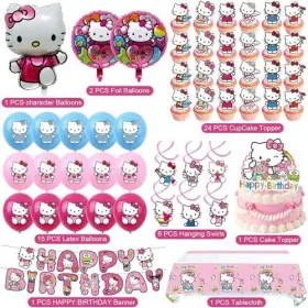 Lemoneon 606582639456 Kitty Birthday Party Supplies Decorations Set Including Banner #3