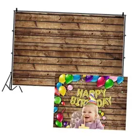 Q3-35x25nwh12253 Lfeey 12x8ft Rustic Wood Backdrops For Photography Vintage Brown Worn Wooden