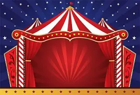 Q3-3x25nbk08118 Lfeey Circus Photography Backdrop Red Tents Night Stars Carnival Photo 10x8ft #2