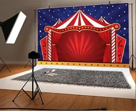 Q3-3x25nbk08118 Lfeey Circus Photography Backdrop Red Tents Night Stars Carnival Photo 10x8ft #3