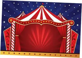 Q3-3x25nbk08118 Lfeey Circus Photography Backdrop Red Tents Night Stars Carnival Photo 10x8ft