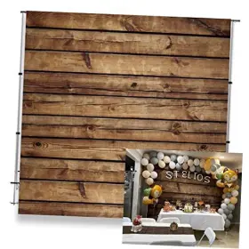 S21-25x25nsw11333 Lfeey Wood Backdrop For Party Photography Wooden 8x8ft Vinyl Rustic
