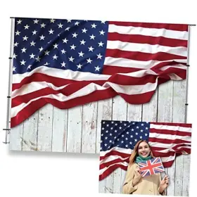 S21-3x25nsw09024 Lfeey 10x8ft American Flag Backdrops For Photography Independence Day Us 3x25nsw09024