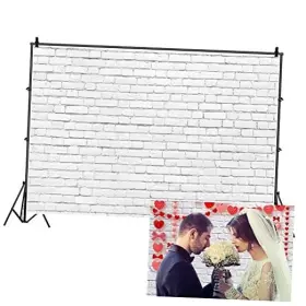 S21-3x25nwh13100 Lfeey White Brick Backdrop For Photography Vintage Wall 10x8ft