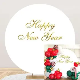 S21-y220nky02150nem Lfeey Happy New Year Round Backdrop Cover For Photography 7.2ft 2023 7.2ft/dia White #2