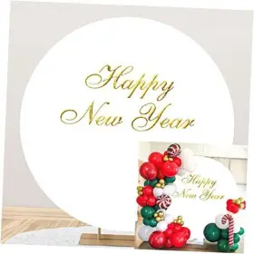 S21-y220nky02150nem Lfeey Happy New Year Round Backdrop Cover For Photography 7.2ft 2023 7.2ft/dia White