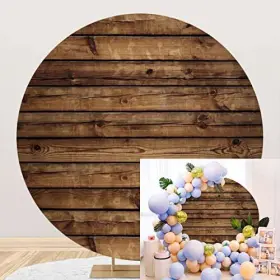 S21-y220nsw09525nem Lfeey Round Wood Backdrop Cover For Photography Circle Brown 7.2ft-dia #2