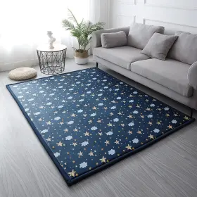 Sa01 Loartee Coral Velvet Area Rug - 6&apos 7 Inch X7&apos 10 Starry Blue