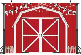 Wood035 Ltdkaen Backdrop Red Barn Door Wooden Farmhouse Photography Rustic 7 5ft #2